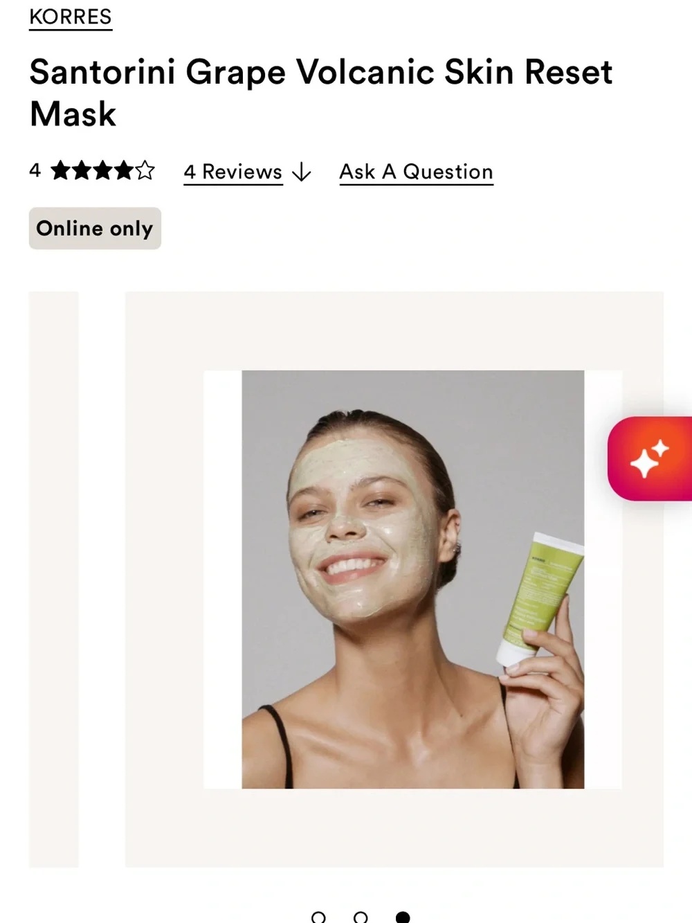 Korres Santorini Grape Volcanic Skin Reset Mask — Green